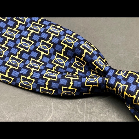 Hermes Other - HERMES PARIS Navy/Gold  Equestrian Necktie